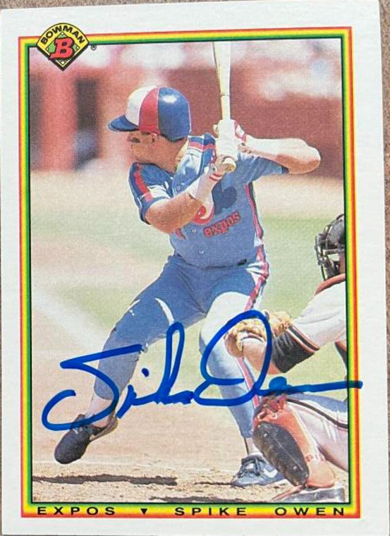 Spike Owen Autographed 1990 Bowman #116