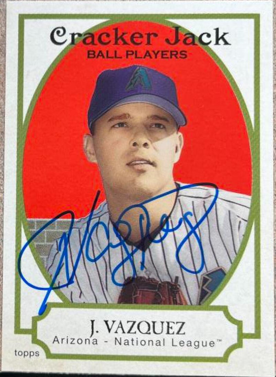 Javier Vazquez Autographed 2005 Topps Cracker Jack #53 Arizona Diamondbacks Card