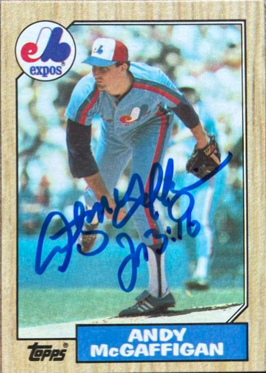 Andy McGaffigan Autographed 1987 Topps #742