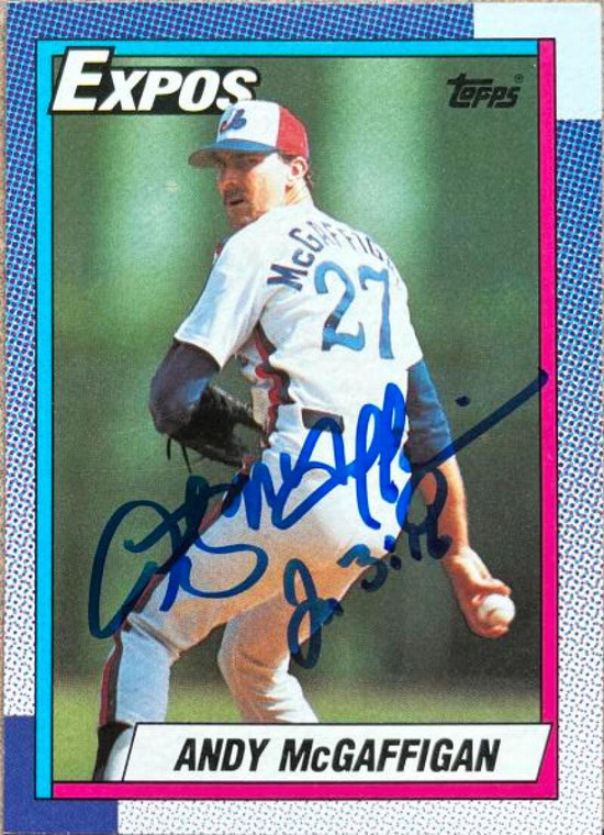 Andy McGaffigan Autographed 1990 Topps #559