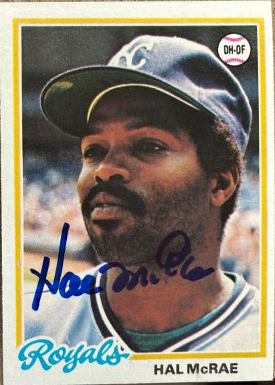 Hal McRae Autographed 1978 Topps #465 Kansas City Royals Card 