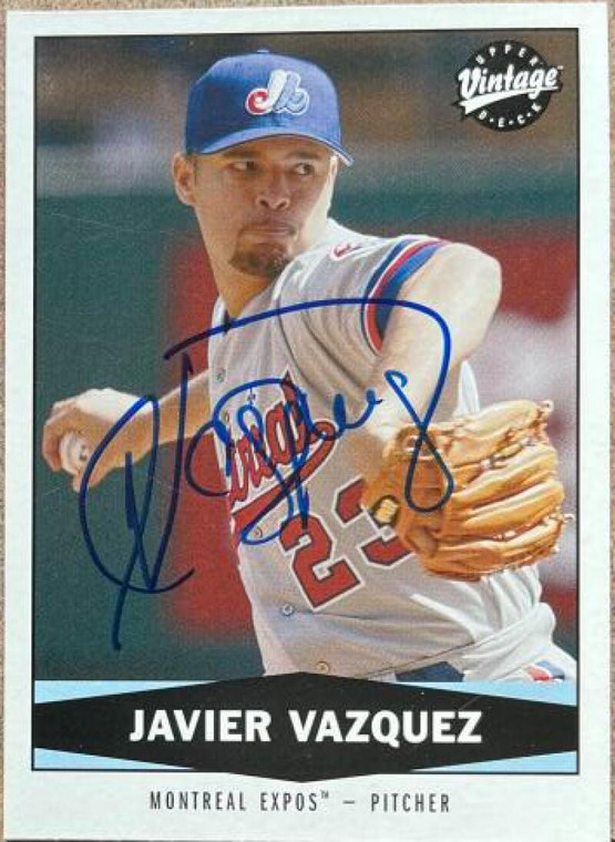 Javier Vazquez Autographed 2004 Upper Deck Vintage #79 Montreal Expos Card