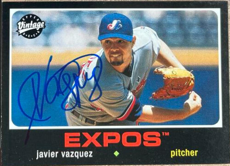 Javier Vazquez Autographed 2002 Upper Deck Vintage #191