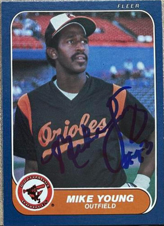Mike Young Autographed 1986 Fleer #291