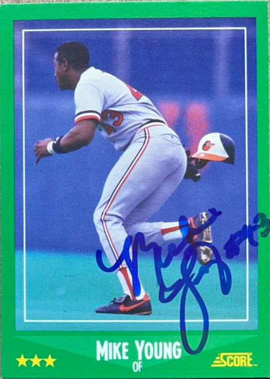 Mike Young Autographed 1988 Score #393