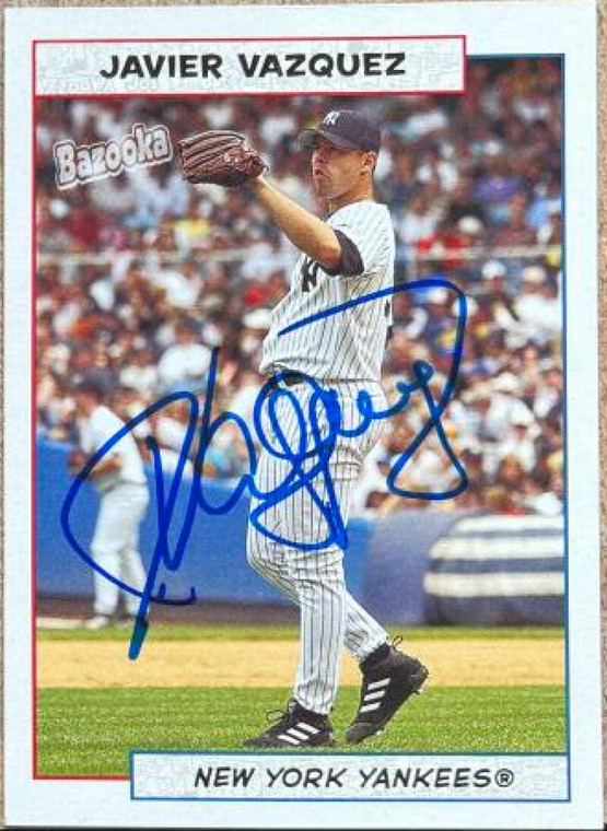 Javier Vazquez Autographed 2005 Bazooka #91 New York Yankees Card 