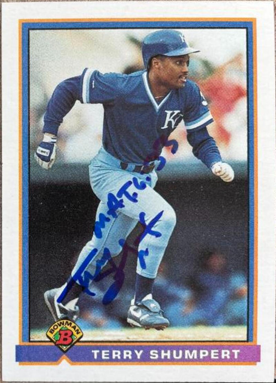 Terry Shumpert Autographed 1991 Bowman #314 Kansas City Royals Card