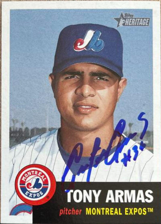 Tony Armas Jr. Autographed 2002 Topps Heritage #313