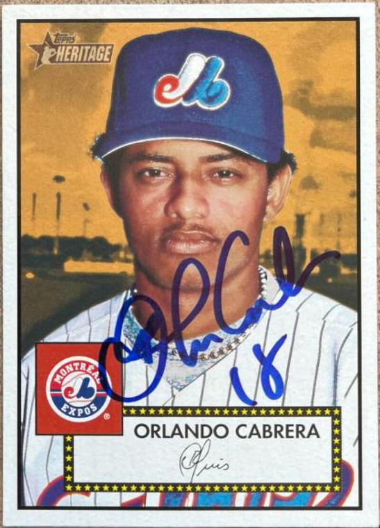 Orlando Cabrera Autographed 2001 Topps Heritage #276 Red Back 