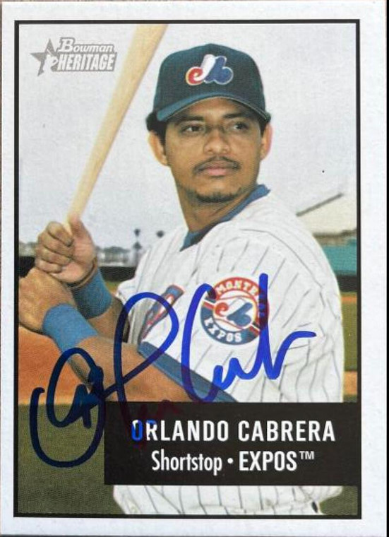 Orlando Cabrera Autographed 2003 Bowman Heritage #152