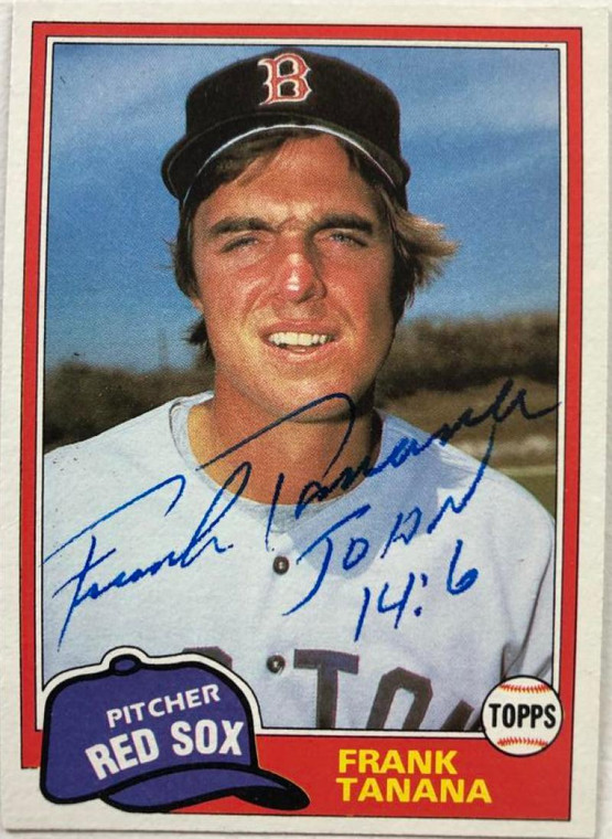 Frank Tanana Autographed 1981 Topps Traded #841 Boston Red Sox Card
