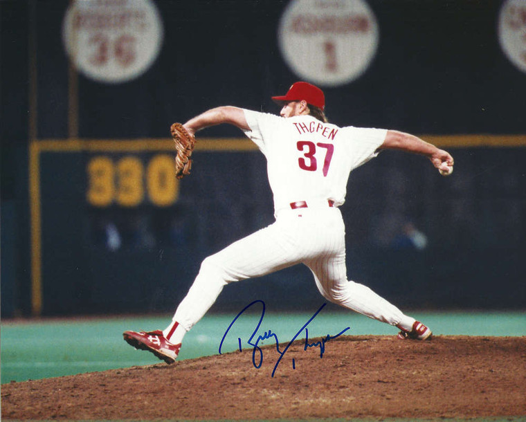 Bobby Thigpen Autographed Phillies 8 x 10 Photo 