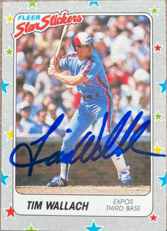 Tim Wallach Autographed 1988 Fleer Star Stickers #98