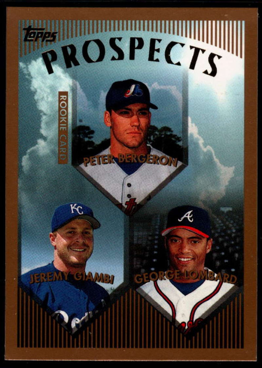 1999 Topps #207 Peter Bergeron/Jeremy Giambi/George Lombard VG RC Rookie Montreal Expos/Kansas City Royals/Atlanta Brave