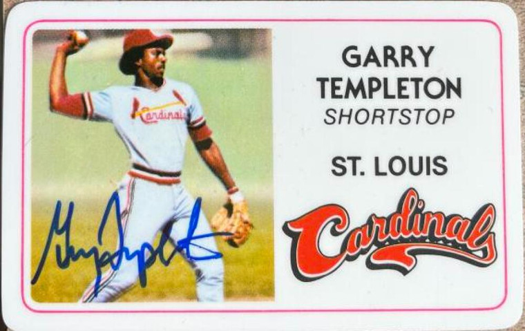 Garry Templeton Autographed 1981 Perma-Graphics Superstar Credit Cards #010 