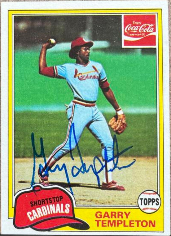 Garry Templeton Autographed 1981 Topps Coca Cola St. Louis Cardinals #11