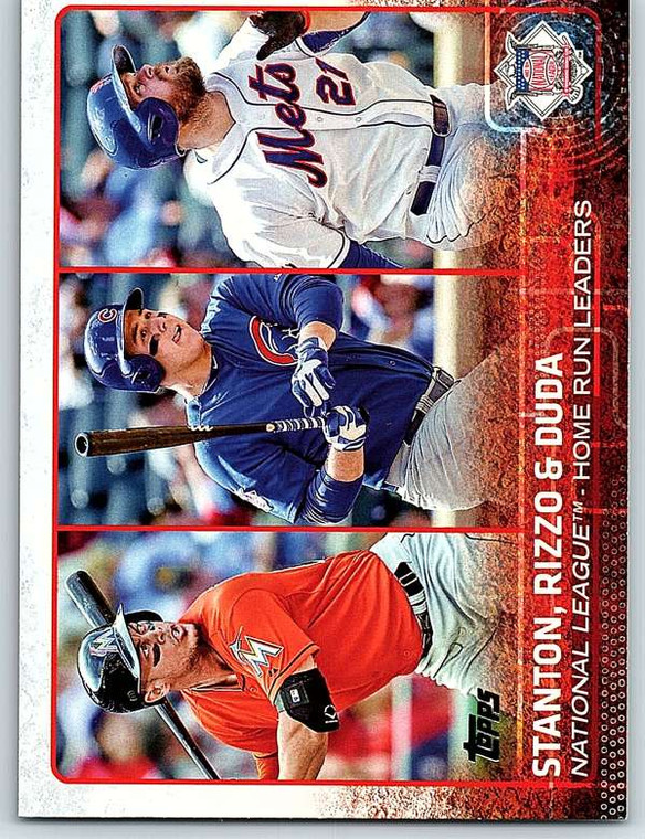 2015 Topps #313 Anthony Rizzo/Giancarlo Stanton/Lucas Duda League Leaders NM Chicago Cubs/Miami Marlins/New York Mets 