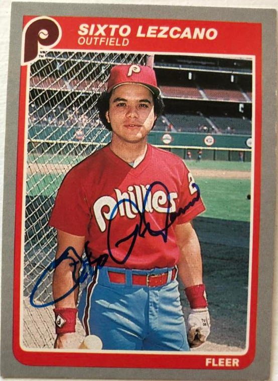 Sixto Lezcano Autographed 1985 Fleer #258 Philadelphia Phillies Card