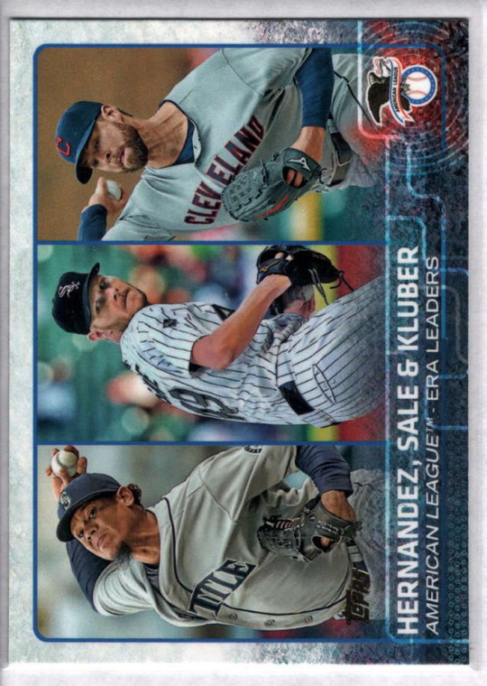 2015 Topps #341 Corey Kluber/Chris Sale/Felix Hernandez League Leaders NM Cleveland Indians/Chicago White Sox/Seattle Ma