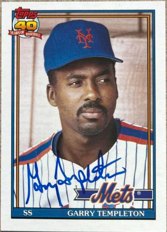 SOLD 136790 Garry Templeton Autographed 1991 Topps Traded #118T