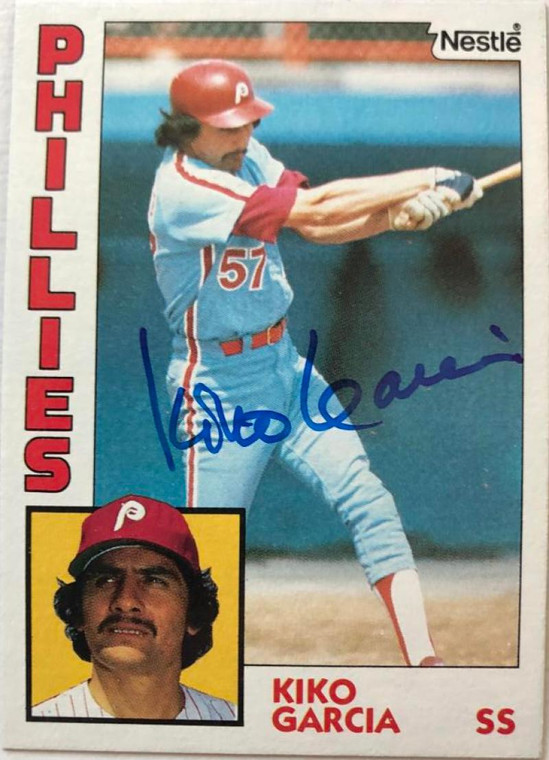 Kiko Garcia Autographed 1984 Topps Nestle #458 Philadelphia Phillies Card