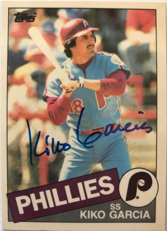 Kiko Garcia Autographed 1985 Topps Tiffany #763 Philadelphia Phillies Card