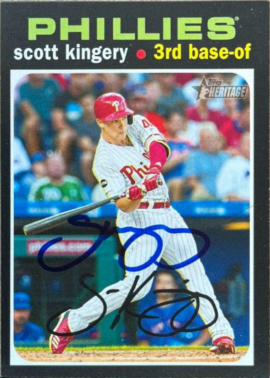 Scott Kingery Autographed 2020 Topps Heritage #23 Philadelphia Phillies Card