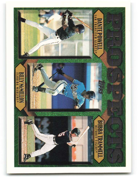1997 Topps #206 Dante Powell/Billy McMillion/Bubba Trammell VG  RC Rookie San Francisco Giants/Florida Marlins/Detroit T