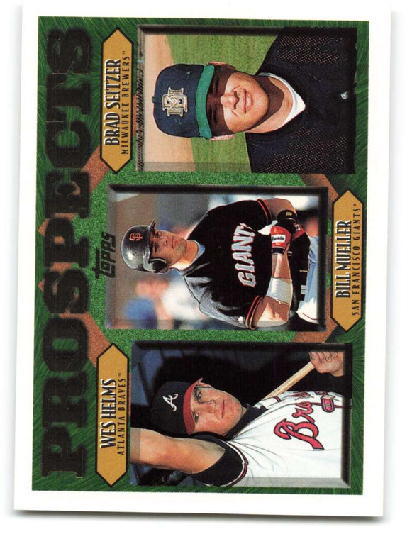 1997 Topps #490 Wes Helms/Bill Mueller/Brad Seitzer VG  RC Rookie Atlanta Braves/San Francisco Giants/Milwaukee Brewers 