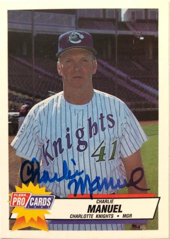 Charlie Manuel Autographed 1993 Charlotte Knights Fleer/Pro Cards #AAA-37