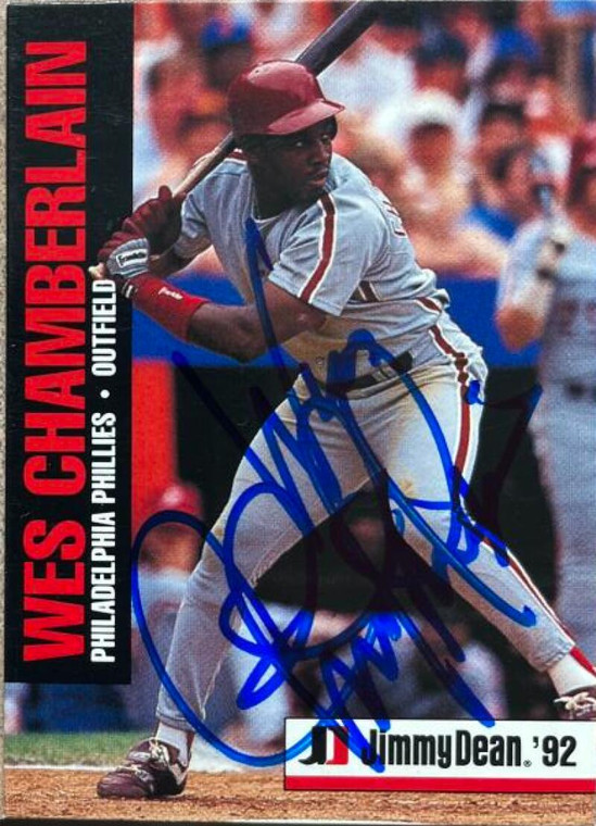 Wes Chamberlain Autographed 1992 Jimmy Dean #17