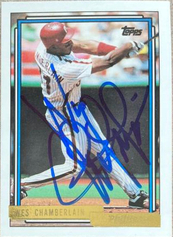 Wes Chamberlain Autographed 1992 Topps Gold #14