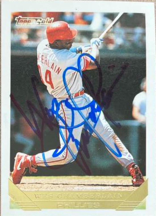 Wes Chamberlain Autographed 1993 Topps Gold #154