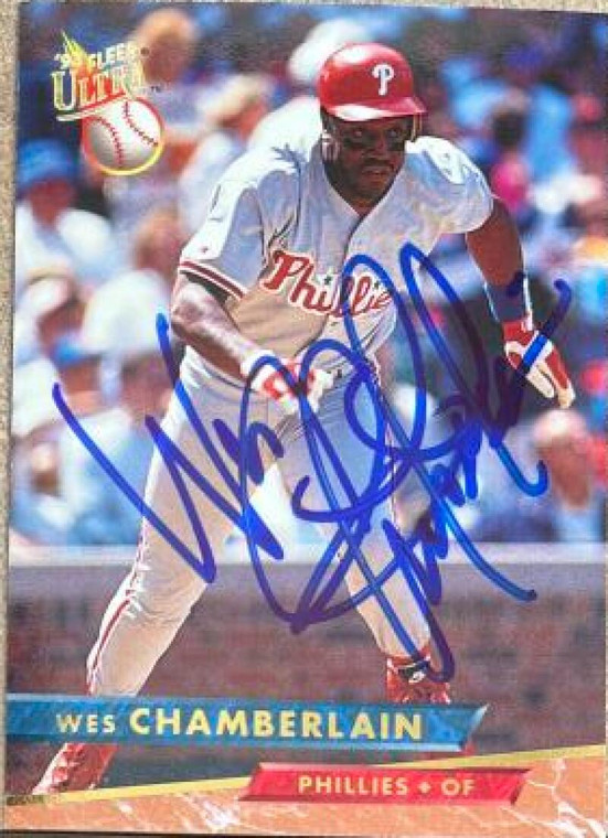 Wes Chamberlain Autographed 1993 Fleer Ultra #85