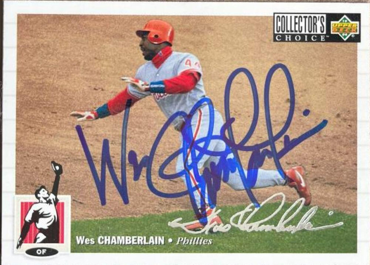 Wes Chamberlain Autographed 1994 Collector's Choice Silver Signature #76