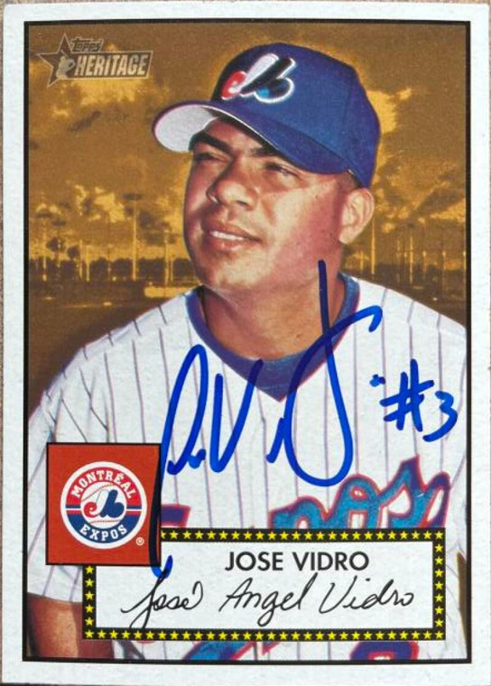 Jose Vidro Autographed 2001 Topps Heritage #22 (Black Back)