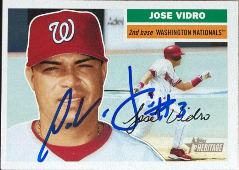 Jose Vidro Autographed 2005 Topps Heritage #198