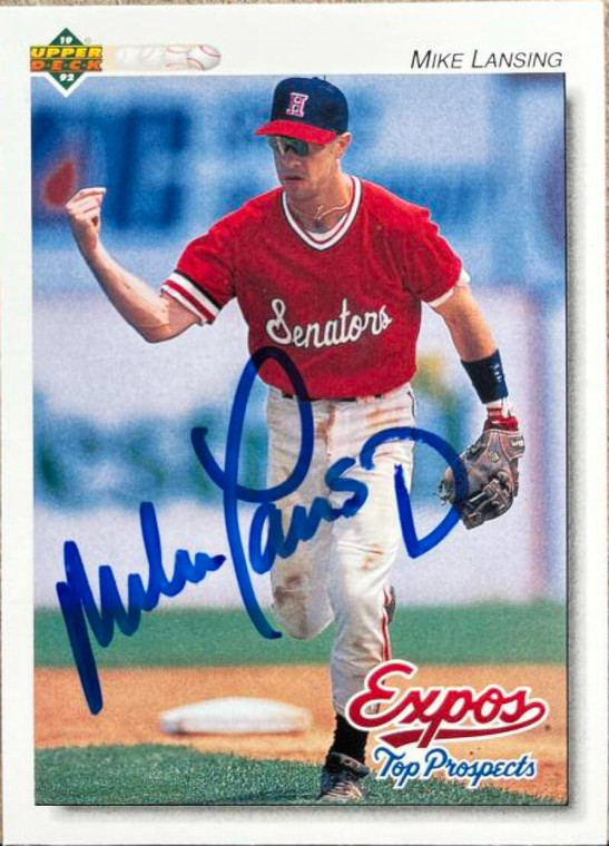 Mike Lansing Autographed 1992 Upper Deck Minor League #131