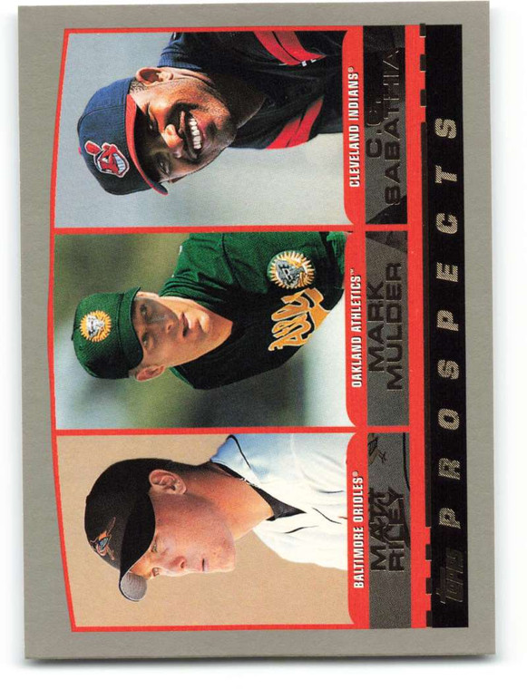 2000 Topps #446 Matt Riley/Mark Mulder/CC Sabathia VG Baltimore Orioles/Oakland Athletics/Cleveland Indians 