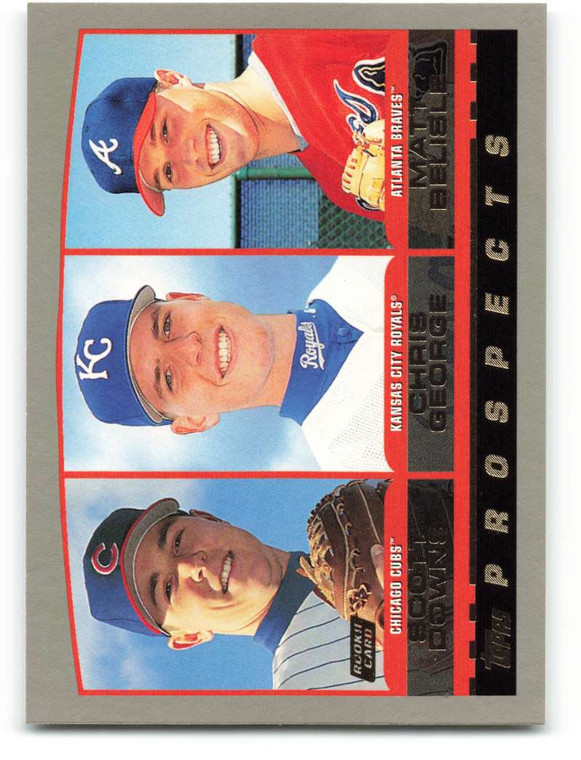 SOLD 53202 2000 Topps #447 Scott Downs/Chris George/Matt Belisle VG RC Rookie Chicago Cubs/Kansas City Royals/Atlanta Braves 