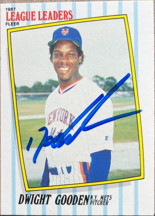 Dwight Gooden Autographed 1987 Fleer League Leaders #20