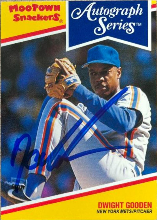 Dwight Gooden Autographed 1992 Moo Town Snackers #18