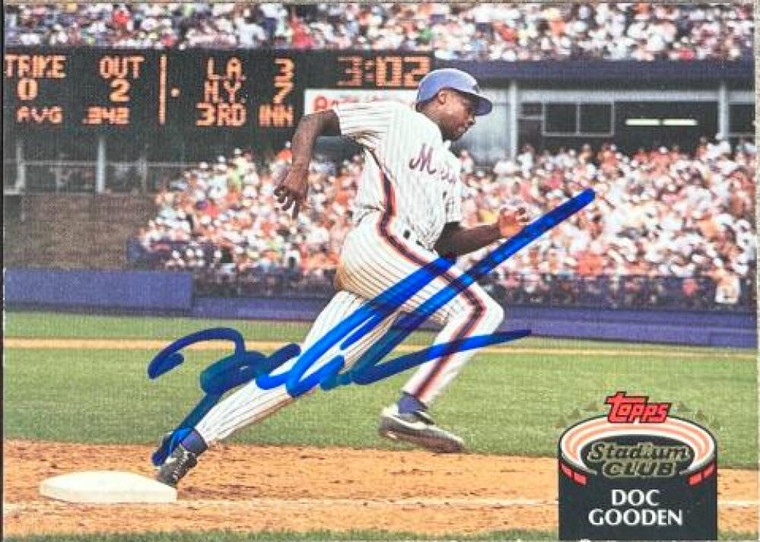 Dwight Gooden Autographed 1992 Stadium Club #455