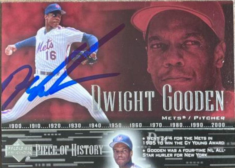 Dwight Gooden Autographed 2002 Upper Deck A Piece of History #77