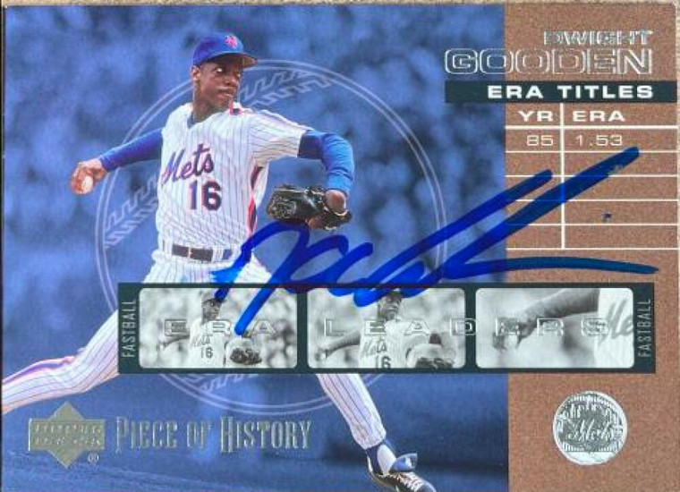 Dwight Gooden Autographed 2002 Upper Deck A Piece of History - ERA Leaders #E7
