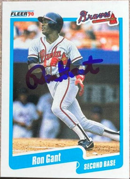 Ron Gant Autographed 1990 Fleer #582