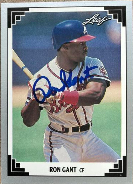 Ron Gant Autographed 1991 Leaf #129