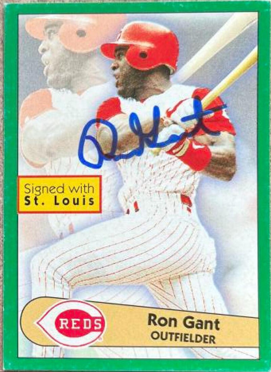 Ron Gant Autographed 1996 Panini Stickers #55