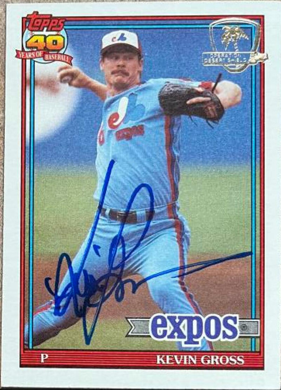 Kevin Gross Autographed 1991 Topps Operation Desert Shield #674