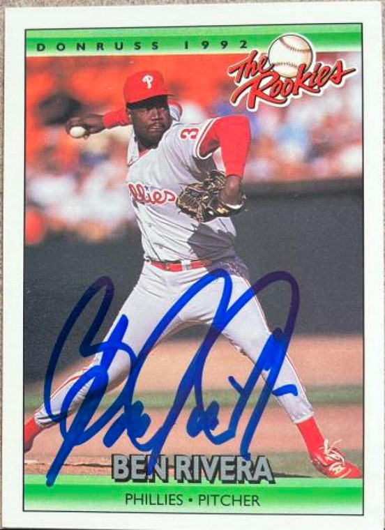 Ben Rivera Autographed 1992 Donruss The Rookies #104 Philadelphia Phillies Card